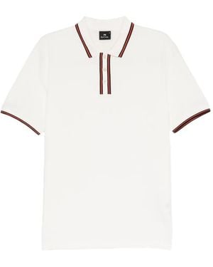 Paul Smith Short-Sleeve Striped Polo Shirt - White