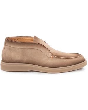 Santoni Digits Round-Toe Suede Desert Boots - Brown