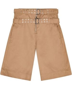 Ganni Belt Shorts - Natural