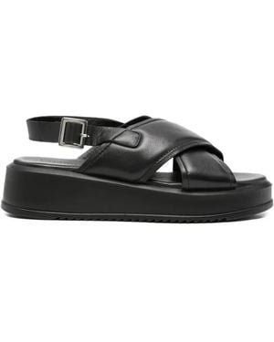 SERGIO MORETTI FIRENZE Cross-Strap Sandals - Black