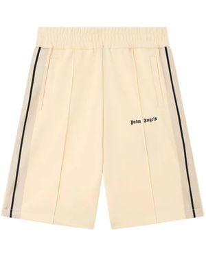 Palm Angels Elasticated-Waistband Track Shorts - Natural