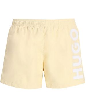 HUGO Badeshorts Mit Logo-Print - Natur