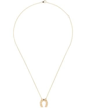 Harwell Godfrey 18Kt Mini Horseshoe Pendant Necklace - White