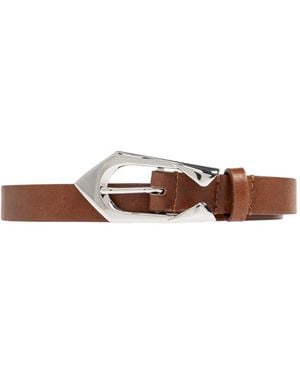 IRO Engraved-Buckle Leather Belt - White