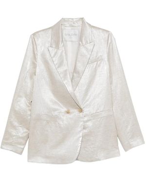 forte_forte Double-Breasted Cloth Jacket - White