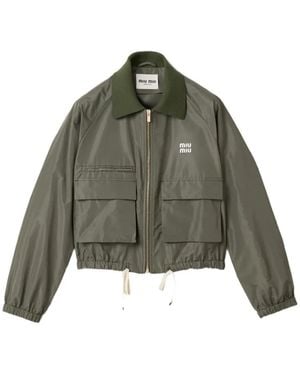 Miu Miu Technical Fabric Blouson Jacket - Green