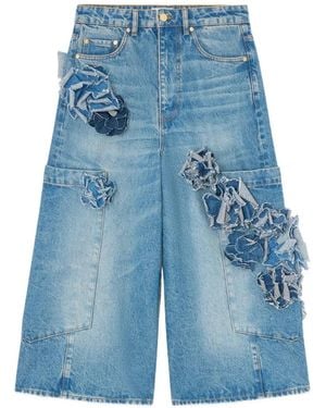 Ganni Baggy Cropped Jeans - Blue