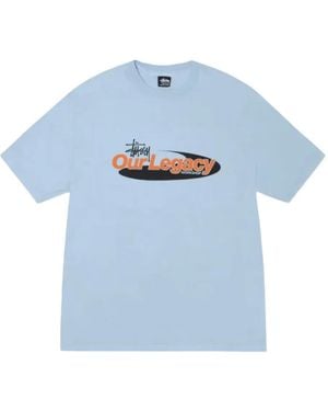 Stussy X Our Legacy Work Shop Swirl T-Shirt - Blue