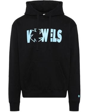 vowels Logo-Print Hoodie - Black