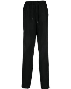 Versace Side-Stripe Straight-Leg Pants - Black