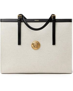 Versace Rivière Large Canvas Tote - Black