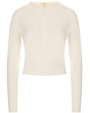Chloé Cardigan Aus Pointelle-Strick Mit Wellensaum - Weiß