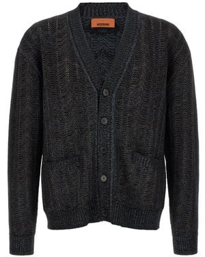 Missoni Cardigan En Maille À Motif Zigzag - Noir