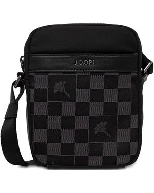 Joop! Checkerboard Messenger Bag - Black