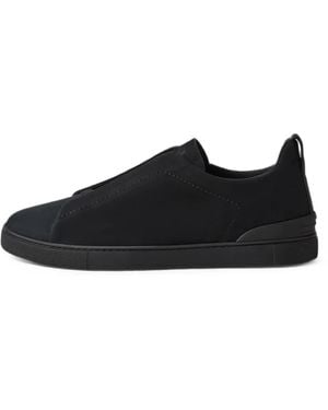 ZEGNA Triple Stitch Secondskin Sneakers - Schwarz