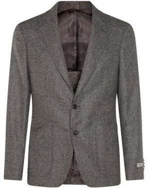 Canali Two-Button Single-Breasted Blazer - Grey