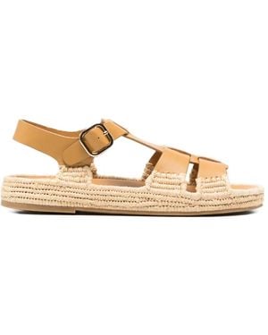 Paloma Barceló Yuka Buckle-Strap Espadrilles - Natural
