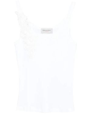 ERMANNO FIRENZE Appliqué Tank Top - White