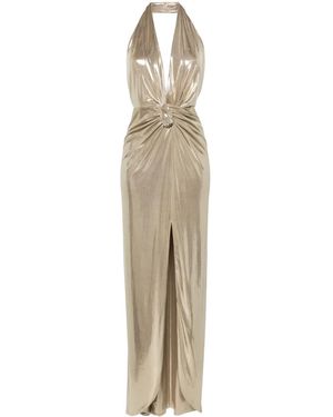 Nissa Lamé Maxi Dress - Natural