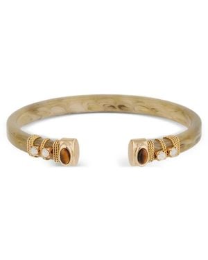 Gas Bijoux Sarina Stone Detail Cuff Bracelet - Metallic