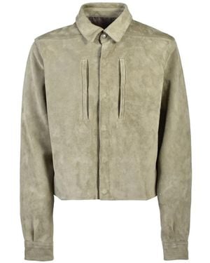 Rick Owens Alice Suede Paneled Jacket - Green