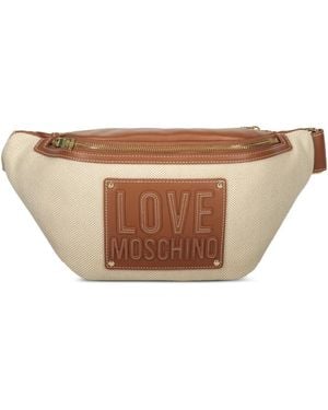 Love Moschino Logo-Appliqué Belt Bag - Brown