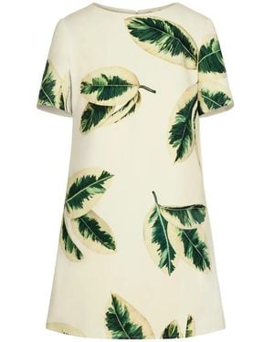 Oscar de la Renta Ficus Leaves Shift Dress - Green