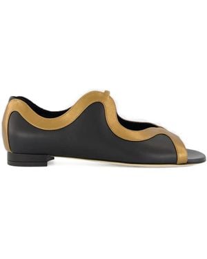 Manolo Blahnik Chilki Leather Sandals - Black