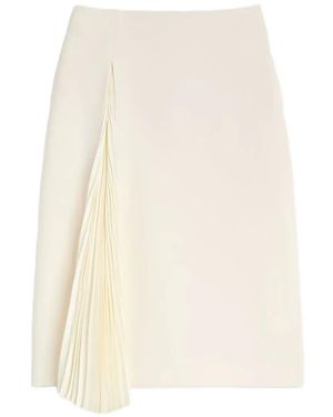 Jil Sander Asymmetrischer Midirock Mit Falten - Weiß