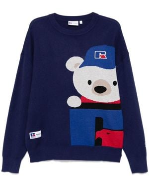 Chocoolate Jacquard Bear Jumper - Blue