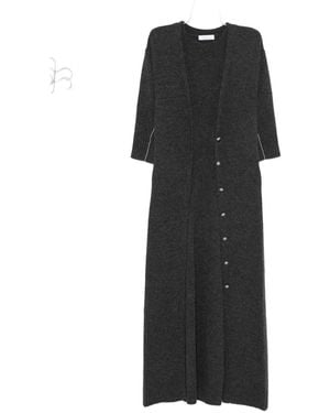Rabanne Robe Mi-Longue À Design Superposé - Noir