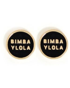 Bimba Y Lola Logo-Engraved Stud Earrings - Black