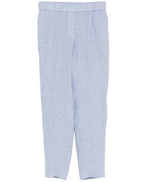 Peserico Elasticated-Waist Tapered Trousers - Blue