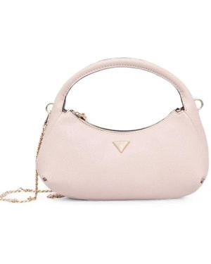 Guess Logo-Plaque Chain-Strap Shoulder Bag - Pink