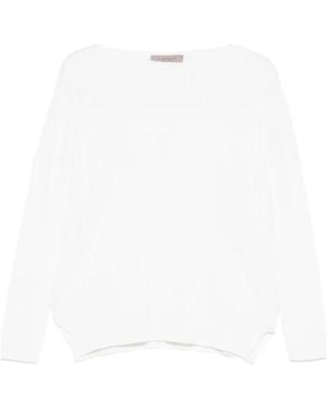 D.exterior Boat-Neck Jumper - White