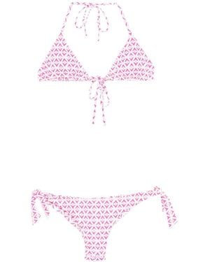 IU RITA MENNOIA Geometric-Print Tie Bikini - Pink