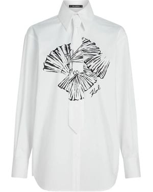 KARL LAGERFELD Tie-Detailing Shirt - White