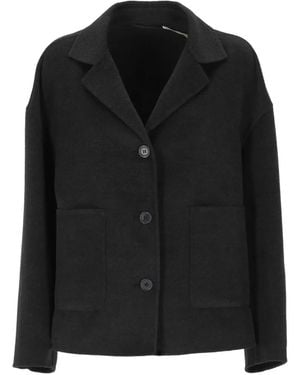 Marella Button-Up Patch-Pocket Jacket - Black