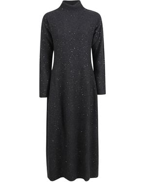 Antonelli Sequin High-neck Maxi Dress - ブラック