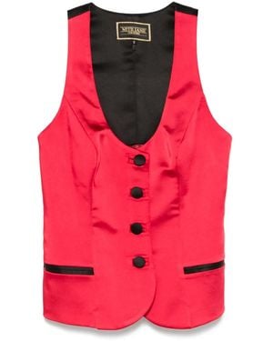 MITILIANE COUTURE Satin Waistcoat - Red