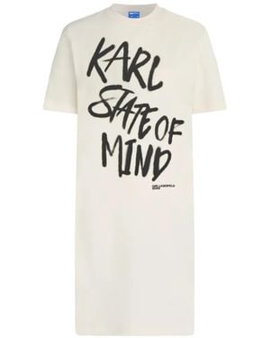KARL LAGERFELD Slogan-Print T-Shirt Mini Dress - White