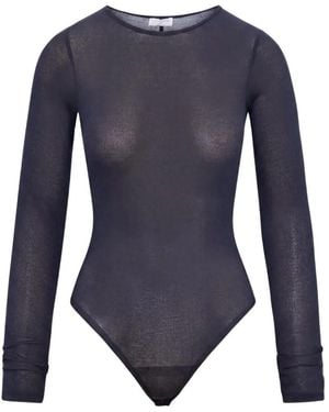 Artemis DiCiero Sheer Long-Sleeve Bodysuit - Blue