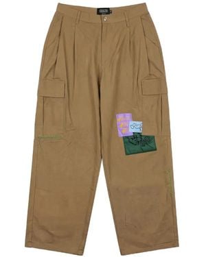 PAS DE MER Pantalones Cargo Con Parche De Peces - Blanco