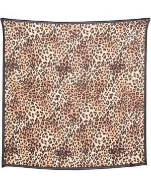 Destin Leopard-Print Scarf - Metallic