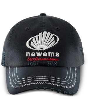 New Amsterdam Casquette Effet-Usé À Logo Brodé - Black