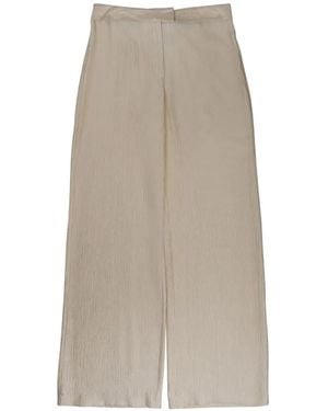 OSCAR THE COLLECTION Crinkled Wide-Leg Trousers - Natural