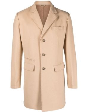 KARL LAGERFELD Exposed-Seam Single-Breasted Midi Coat - Natural