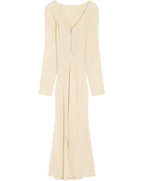 Lemaire Half-Zip Raglan-Sleeve Midi Dress - Natural