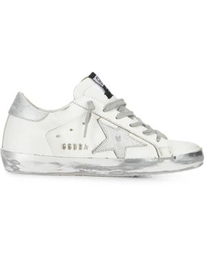 Golden Goose Super-Star Distressed-Effect Trainers - White