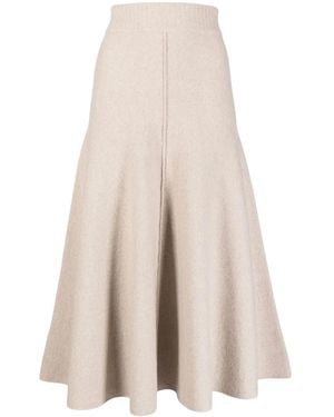 Pringle of Scotland Fine-Knit Midi Skirt - White